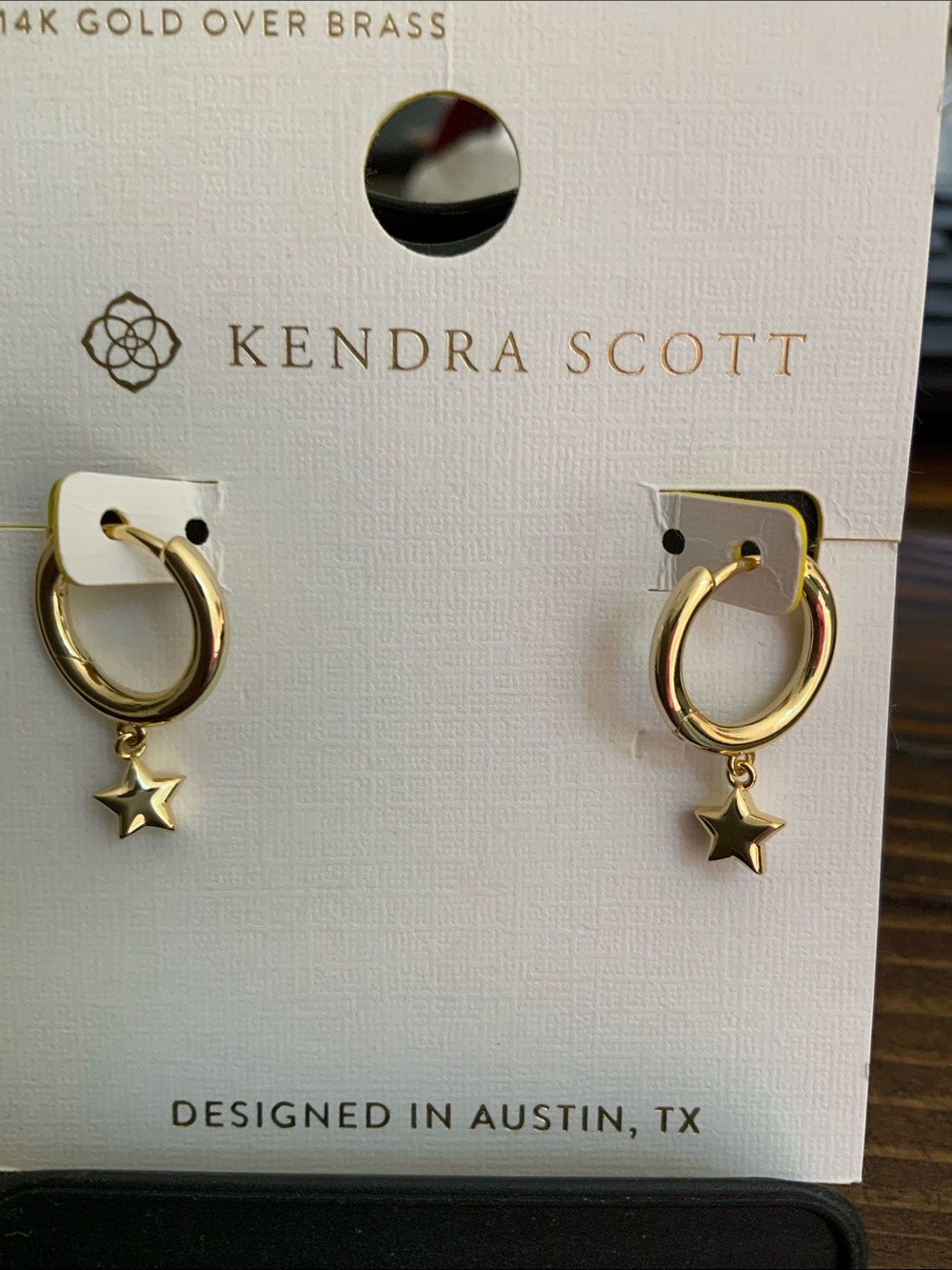 Kendra Scott Gold Star Hoop Earrings - Picture 3 of 3